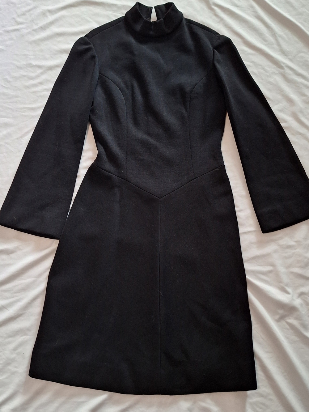 Junor Accent Black Long-Sleeve Mock Neck Dress - Picture 1 of 6